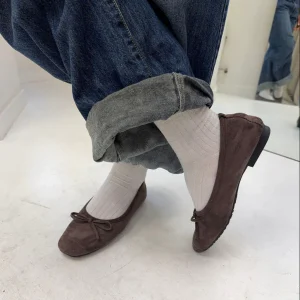 Gina ballerinas in suede - Dark brown