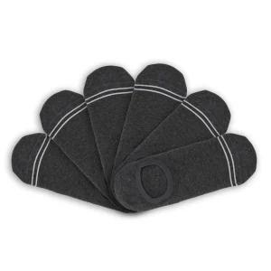 Charcoal Cotton No Show - 6 Pack
