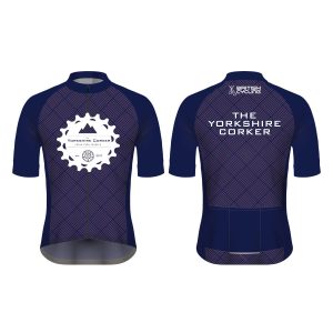 Yorkshire Corker Mens Club Cut Short Sleeve Cycling Jersey (Navy)